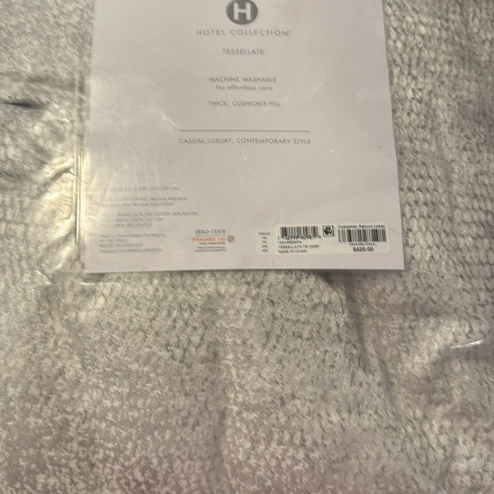 Hotel Collection Gray Comforter with Modern Geometric Design